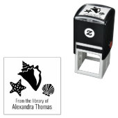 コンクスターフィッシュホタテガイ貝殻ビーチ図書館 セルフインキングスタンプ (インサイチュ)