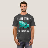 コンクリおもしろいートミキサー用セメントミキサー車の運転者 Tシャツ (正面フル)