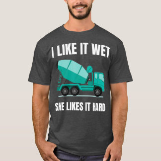 コンクリおもしろいートミキサー用セメントミキサー車の運転者 Tシャツ