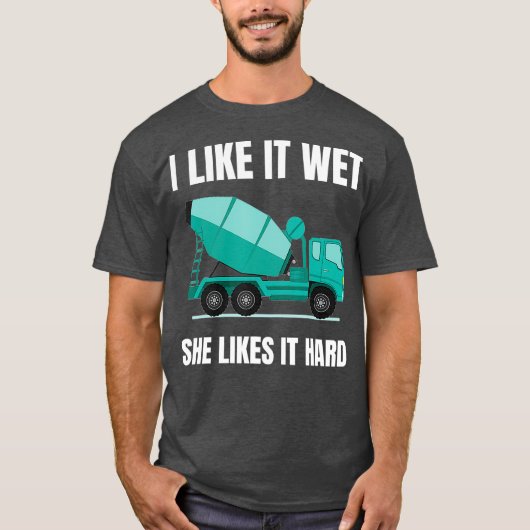 コンクリおもしろいートミキサー用セメントミキサー車の運転者 Tシャツ (正面)