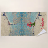 コンクリートかわいらしビーチタオルのお尻バラ ビーチタオル (正面)