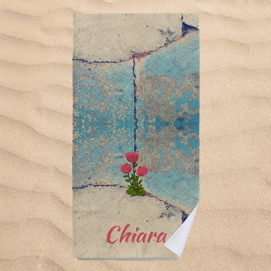 コンクリートかわいらしビーチタオルのお尻バラ ビーチタオル