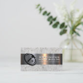 コンクリートとメタリックシャインテクスチャの背景 名刺 (スタンド正面)