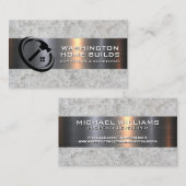 コンクリートとメタリックシャインテクスチャの背景 名刺 (正面/裏面)