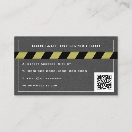 コンクリートと建築ゾーンテープ  名刺 (裏面)