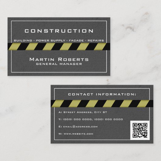 コンクリートと建築ゾーンテープ  名刺 (正面/裏面)