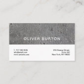 コンクリートのテクスチャを持つ名刺。 名刺 (裏面)