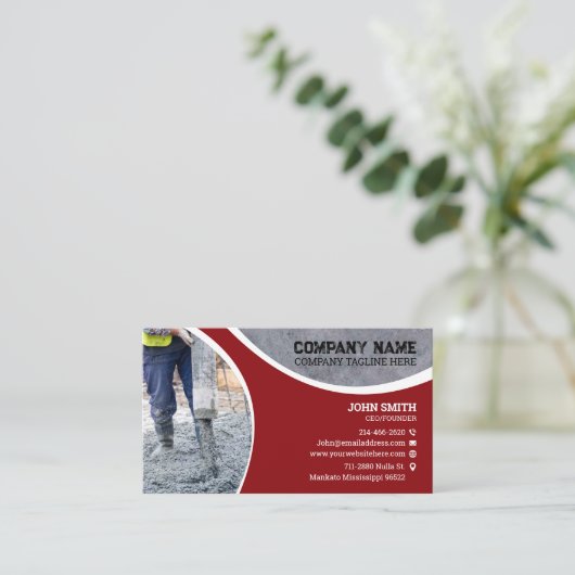 コンクリートの敷設、建築、改造 名刺 (スタンド正面)