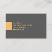 コンクリートの灰色とオレンジ色のカバー 名刺 (裏面)