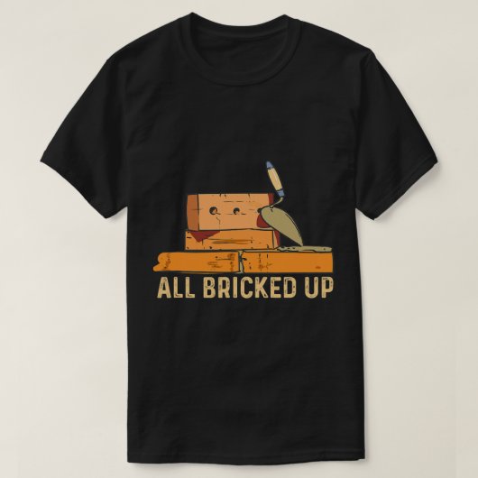 コンクリートの煉瓦レンガ工デザイン Tシャツ (デザイン正面)