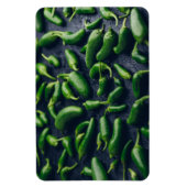 コンクリートの背景に緑色のハラペーノピーマン マグネット (縦)