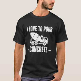 コンクリートを流すのが好きな土木作業員チーム Tシャツ