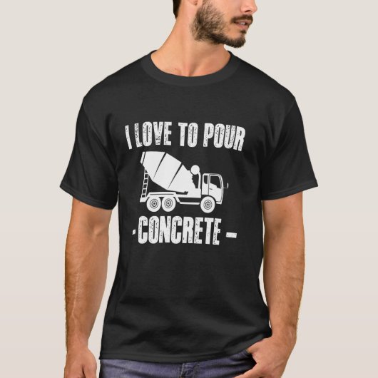 コンクリートを流すのが好きな土木作業員チーム Tシャツ (正面)