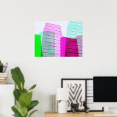 コンクリートジャングル抽象芸術建物アート ポスター (ホームオフィス)