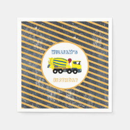 コンクリートセメントトラック建築トラック誕生日 スタンダードカクテルナプキン