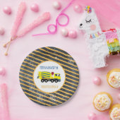 コンクリートセメントトラック建築トラック誕生日 ペーパープレート (パーティー)