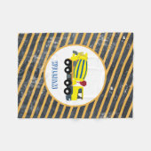 コンクリートセメントトラック建築トラック フリースブランケット (正面(横))