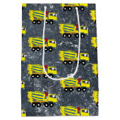 コンクリートセメントトラック建築トラック ミディアムペーパーバッグ (裏面)