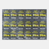 コンクリートセメントトラック建築トラック&名前 ラッピングペーパーシート (正面)