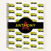 コンクリートセメントトラック建設子供モノグラム ノートブック (正面)