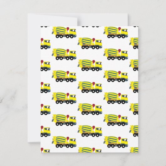 コンクリートセメントトラック建設子供子供用 ノートカード (裏面)