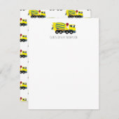 コンクリートセメントトラック建設子供子供用 ノートカード (正面/裏面)