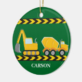 コンクリートセメントミキサカスタムー少年トラッククリスマス セラミックオーナメント (左)