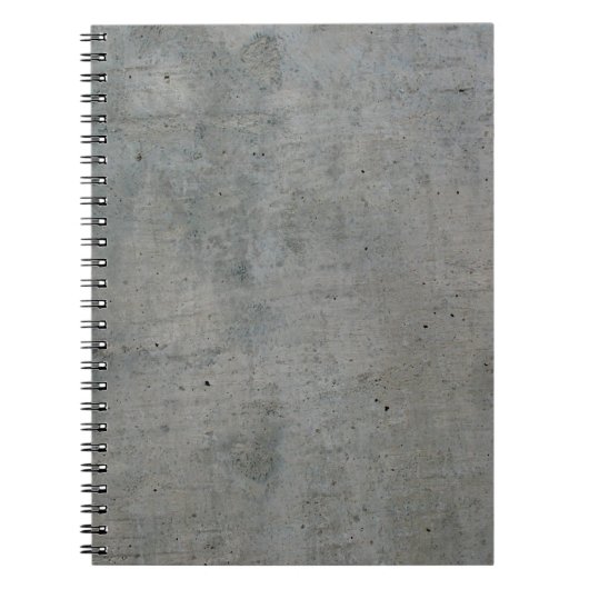 コンクリートセメント壁のグレーテクスチャ ノートブック (正面)