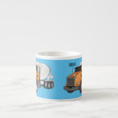 コンクリートセメント混合トラック漫画イラストレーション エスプレッソカップ (正面)