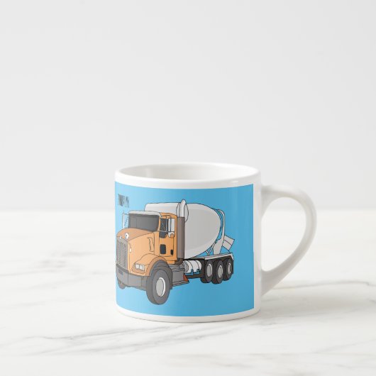 コンクリートセメント混合トラック漫画イラストレーション エスプレッソカップ (右)