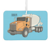 コンクリートセメント混合トラック漫画イラストレーション カーエアーフレッシュナー (裏面)