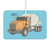 コンクリートセメント混合トラック漫画イラストレーション カーエアーフレッシュナー (正面)
