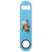 コンクリートセメント混合トラック漫画イラストレーション スピード栓抜き (裏面)