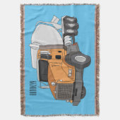 コンクリートセメント混合トラック漫画イラストレーション スローブランケット (正面縦)