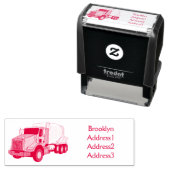 コンクリートセメント混合トラック漫画イラストレーション セルフインキングスタンプ (インサイチュ)