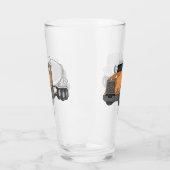コンクリートセメント混合トラック漫画イラストレーション タンブラーグラス (左)