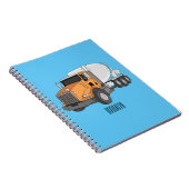 コンクリートセメント混合トラック漫画イラストレーション ノートブック (右側)