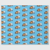 コンクリートセメント混合トラック漫画イラストレーション ラッピングペーパー (フラット)
