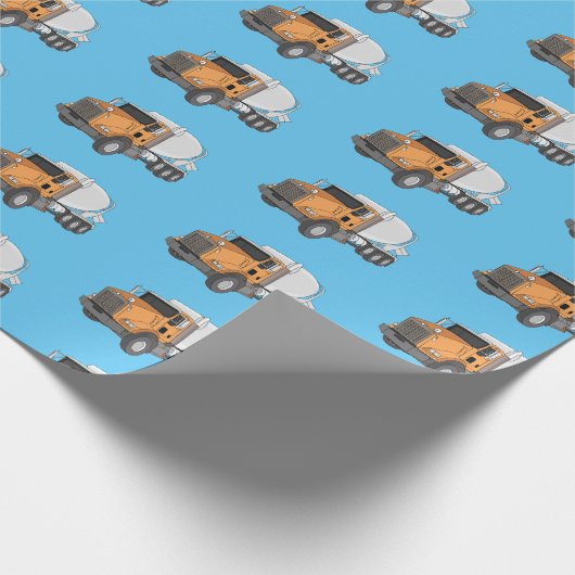 コンクリートセメント混合トラック漫画イラストレーション ラッピングペーパー (角)