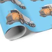 コンクリートセメント混合トラック漫画イラストレーション ラッピングペーパー (ロールコーナー)