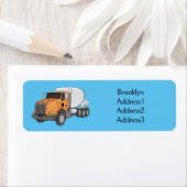 コンクリートセメント混合トラック漫画イラストレーション ラベル (インサイチュ)