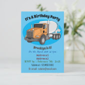 コンクリートセメント混合トラック漫画イラストレーション 招待状 (スタンド正面)
