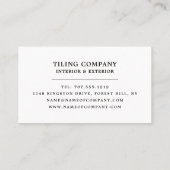 コンクリートタイル、床、タイルインストーラー 名刺 (裏面)