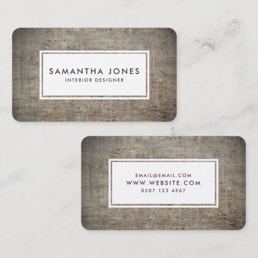 コンクリートテクスチャシンプルインテリアデザモダンイナー 名刺 (正面/裏面)