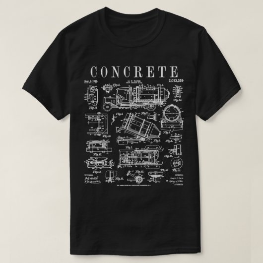 コンクリートトラック運転用セメントミキサーレトロヴィンテージP Tシャツ (デザイン正面)