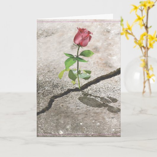 コンクリートバラ カード (黄色い花)