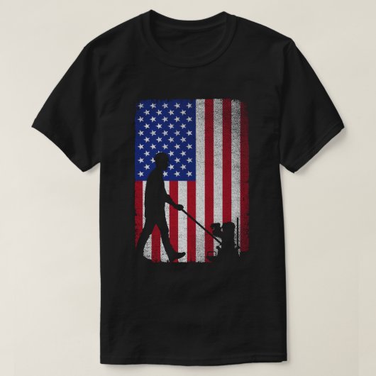 コンクリートフィニッシャーアメリカ国旗の愛国心 Tシャツ (デザイン正面)