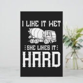 コンクリートフィニッシャ作業者セメントミキサートラックドライバー 便箋 (スタンド正面)