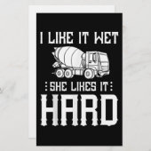 コンクリートフィニッシャ作業者セメントミキサートラックドライバー 便箋 (正面/裏面)