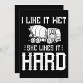 コンクリートフィニッシャ作業者セメントミキサートラックドライバー 招待状 (正面/裏面)